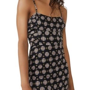 648D Free People Center of Attention Minidress in Black Combo